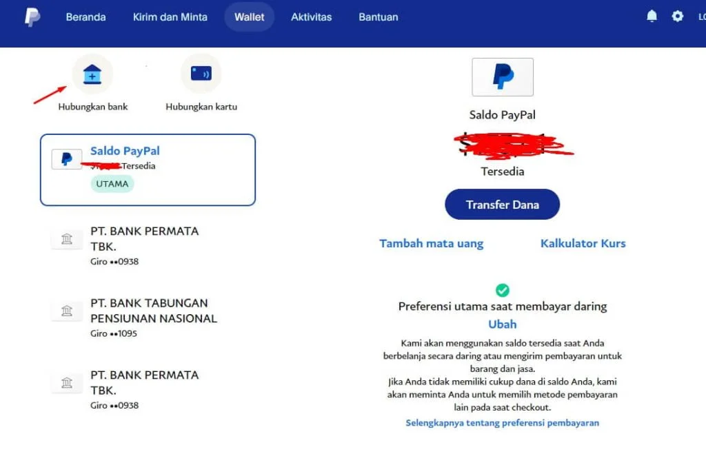 Menambah rekening bank